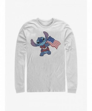 Disney Tropic Stitch Long Sleeve Shirt - White for Men