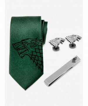 Stark House Direwolf Silk Necktie Set for Men