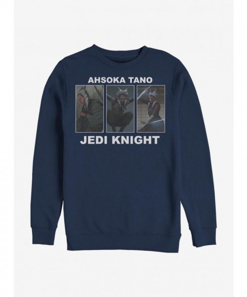 Star Wars Mandalorian Ahsoka Tano Combat Crew Sweatshirt - Men's Blue