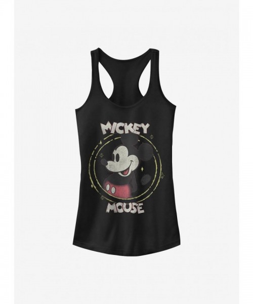 Disney Girls Happy Mickey Tank Top - Black