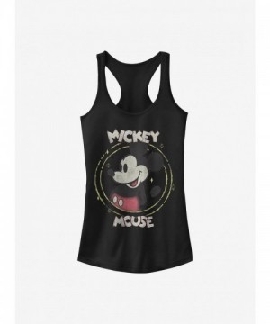 Disney Girls Happy Mickey Tank Top - Black