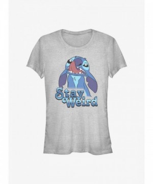 Disney Lilo & Stitch Grey T-Shirt for Girls - Stay Weird