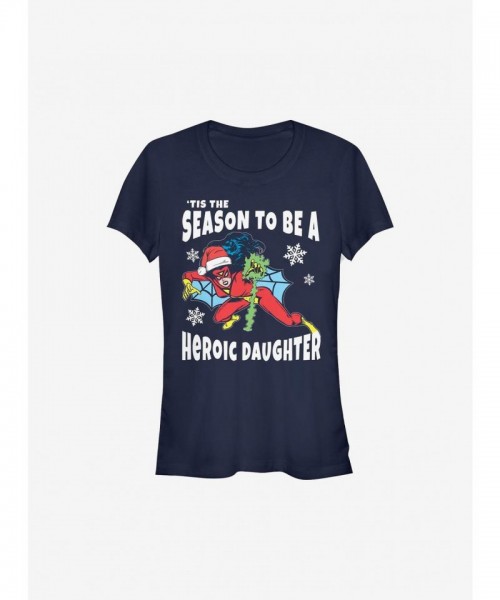 Marvel's Heroines Holiday Tee for Girls - Blue