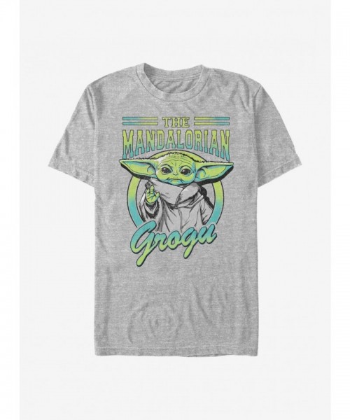 Mandalorian Child Graphic T-Shirt for Men - Grey Comfortable Blend