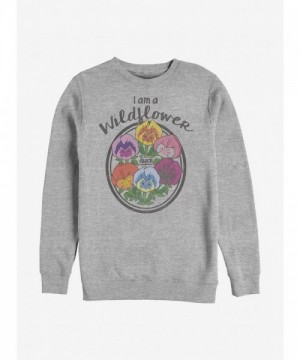 Disney Grey Wildflower Crewneck Sweatshirt for Men
