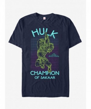 Marvel Hulk Champion T-Shirt - Blue Men's Lightweight Cotton Tee