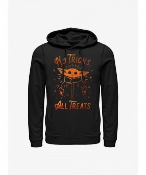 Mandalorian All Treats No Tricks Hoodie - Men's Black Comfortable Jacket
