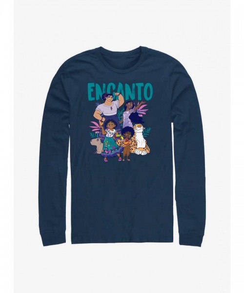Disney Encanto Family Bonding Blue Long Sleeve T-Shirt for Men