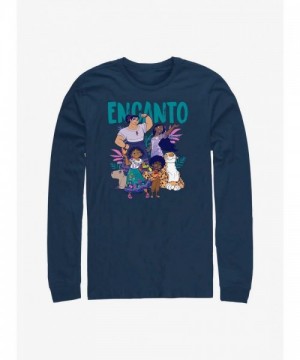 Disney Encanto Family Bonding Blue Long Sleeve T-Shirt for Men