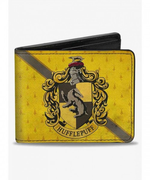 Harry Potter Hufflepuff Stripe Premium Vegan Leather Wallet for Men
