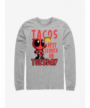 Marvel's Deadpool Long Sleeve Tee for Men - Grey