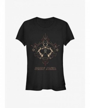 Marvel Tech Iron Man Girls T-Shirt - Junior Size Black