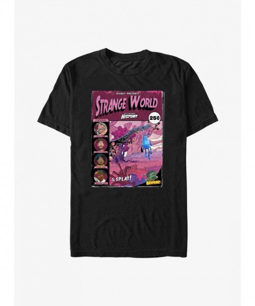 Disney Strange World Comic Book Adventures T-Shirt for Men - Black