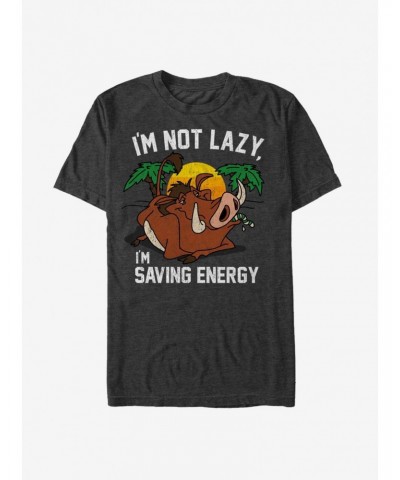 Disney The Lion King Pumbaa I'm Not Lazy I'm Saving Energy T-Shirt $9.08 T-Shirts