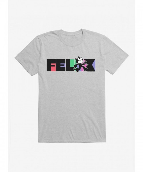Felix The Cat Walking And Whistling Text T-Shirt - Men's Lightweight Cotton