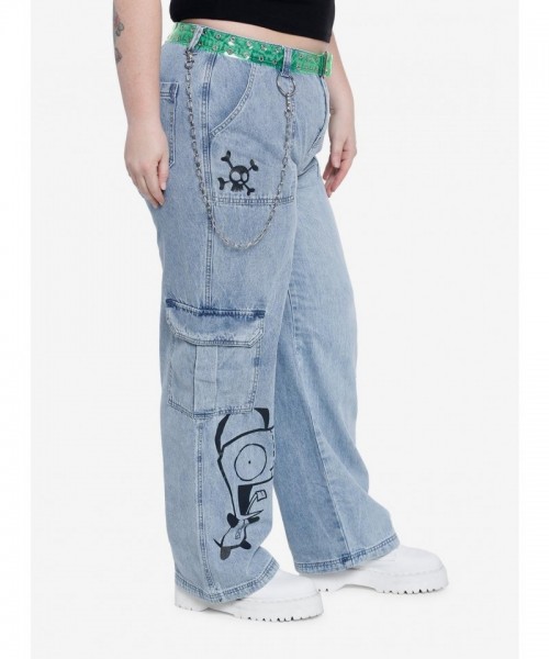 Invader Zim GIR Plus Size Wide Leg Denim Pants