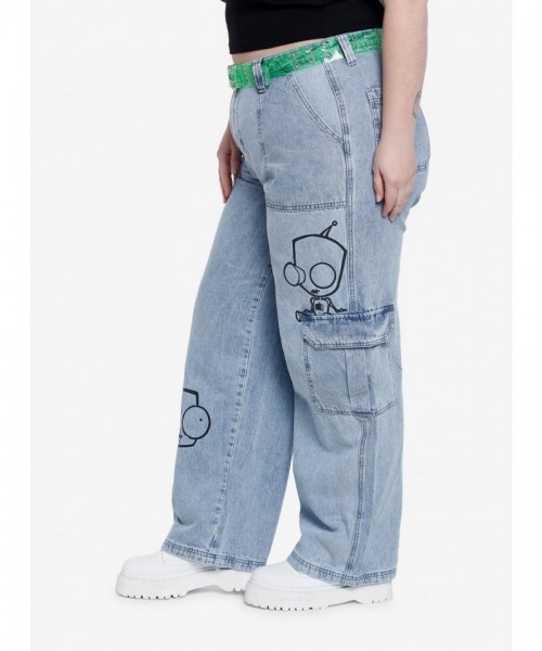 Invader Zim GIR Plus Size Wide Leg Denim Pants
