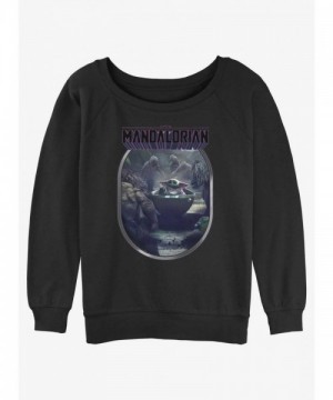 Star Wars Mandalorian Grogu Assault Themed Lightweight Cotton Blend Sweatshirt - Junior Sizes