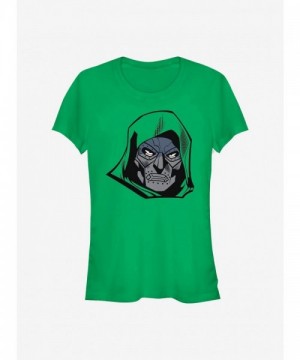 Marvel Girls T-Shirt - Fantastic Four Doom Face in Green