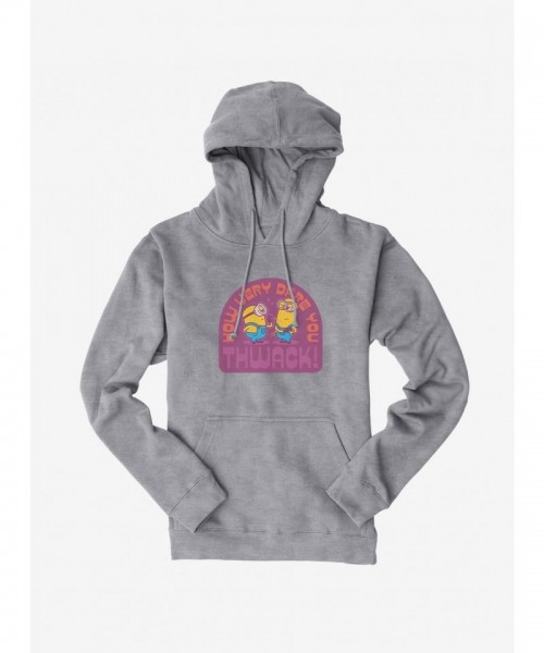 Minions How Dare You Vintage Hoodie - Grey Unisex