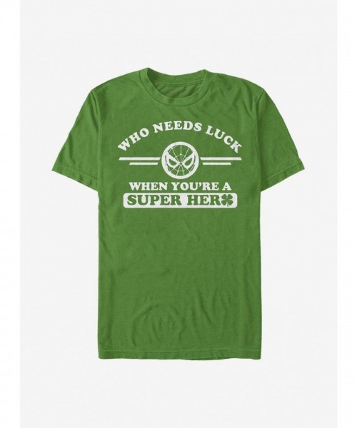 Marvel Green Spidey Clover T-Shirt for Men