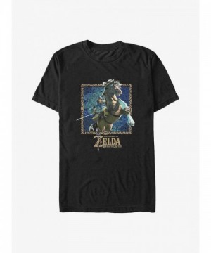 The Legend of Zelda Big & Tall T-Shirt - Terrific Link Design - Black