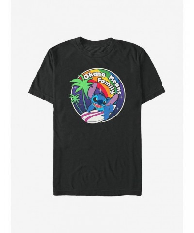 Disney Lilo & Stitch Rainbow Ohana Means Family T-Shirt $11.71 T-Shirts