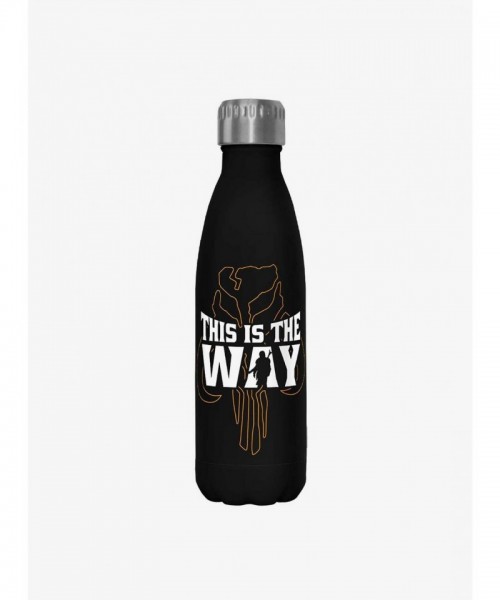 The Mandalorian Black Stainless Steel Water Bottle - 17oz BPA Free