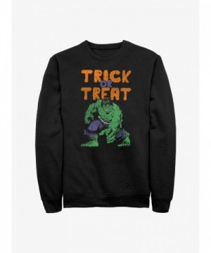 Marvel Men's Comfortable Hulk Trick or Treat Black Sweatshirt