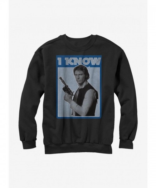 Star Wars Han Solo "I Know" Unisex Black Sweatshirt