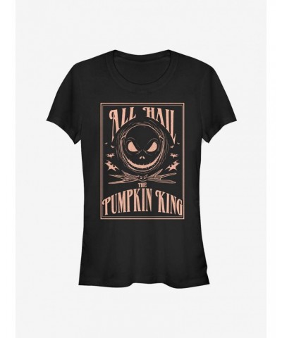 The Nightmare Before Christmas Hail The Pumpkin King Girls T-Shirt $8.47 T-Shirts