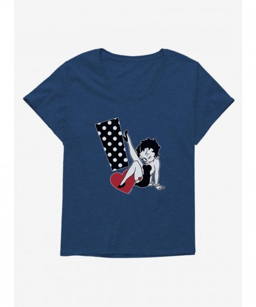 Betty Boop Dot Print Plus Size Tee for Girls