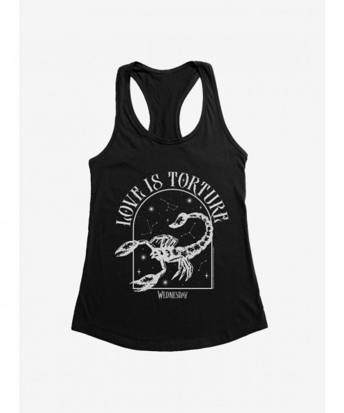 Wednesday Love Torture Graphic Tank for Girls - Black