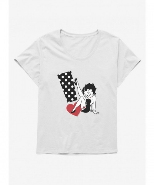 Betty Boop Dot Print Plus Size Tee for Girls