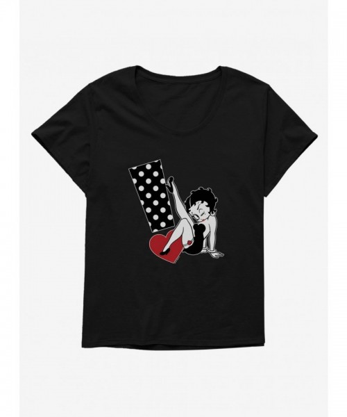 Betty Boop Dot Print Plus Size Tee for Girls
