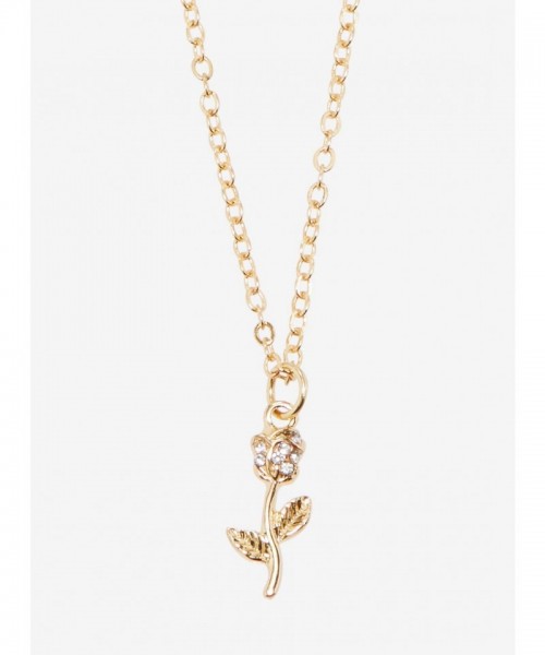 Disney Enchanted Gold Rose Necklace for Women