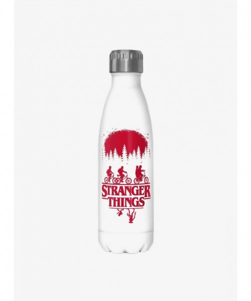 Stranger Things Bike Theme Stainless Steel Water Bottle - White 17oz