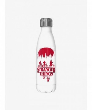 Stranger Things Bike Theme Stainless Steel Water Bottle - White 17oz