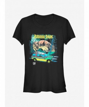 Chase the Thrills in Style with Girls Black Car Chase T-Shirt
