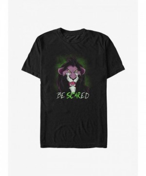 Disney The Lion King Scar Be Scared Unisex Big & Tall T-Shirt - Black