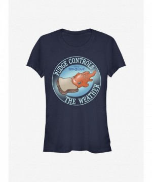 Disney Lilo & Stitch Pudge Weather Girls T-Shirt - Junior Size BLUE