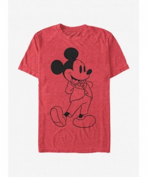 Disney Mickey Mouse Red Formal T-Shirt for Men
