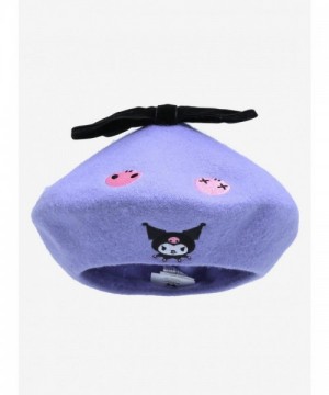 Kuromi Cute Lavender Beret with Embroidered Skulls