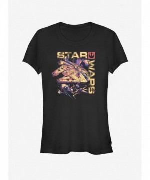 Star Wars Classic Falcon Graphic Tee for Girls - Black