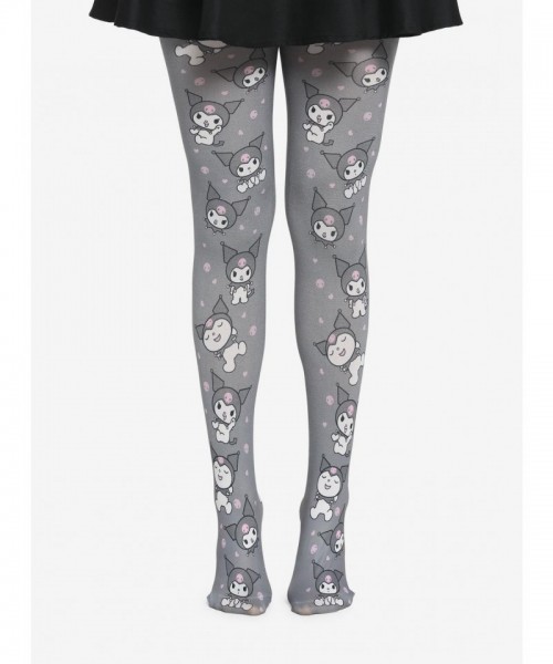 Kuromi Mischief Grey Tights for Girls