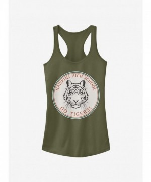 Stranger Things Hawkins Tigers Girls Tank Top in Green