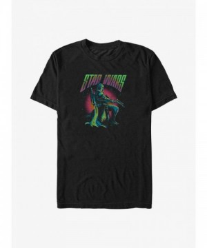 Groovy Black Boba Fett T-Shirt for Men's Big & Tall Sizes