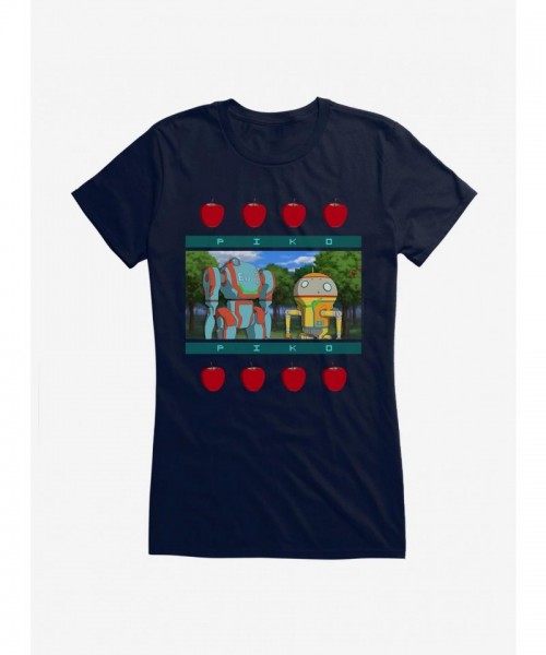 Eden Piko Apple Logo Lightweight Cotton Girls T-Shirt - Junior Size Blue