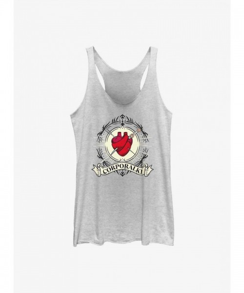 Corporalki Heart Junior Girls Tank Top - Shadow and Bone Inspired WHITE