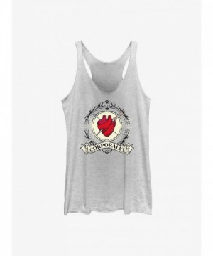 Corporalki Heart Junior Girls Tank Top - Shadow and Bone Inspired WHITE